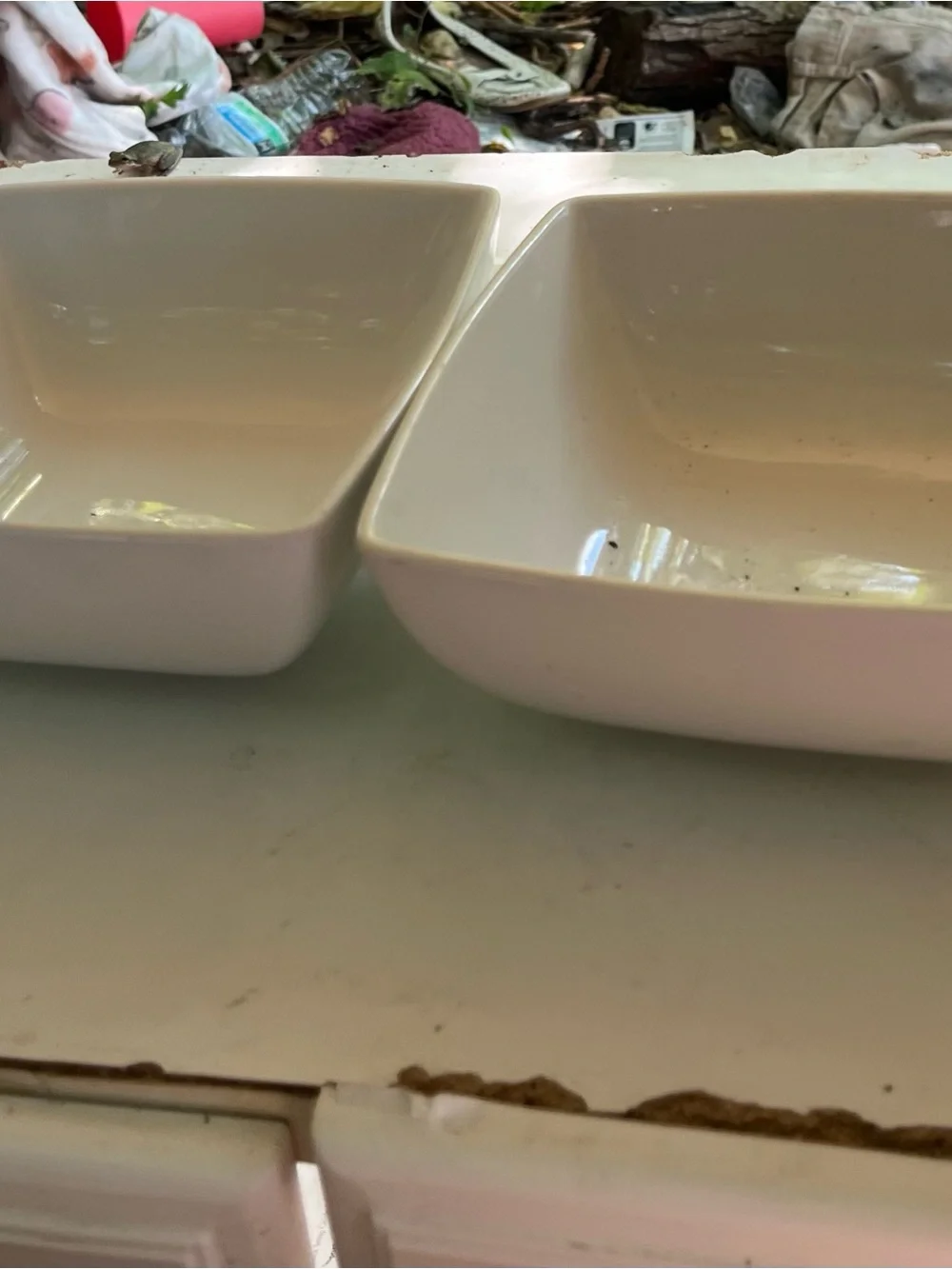 Glass square bowls